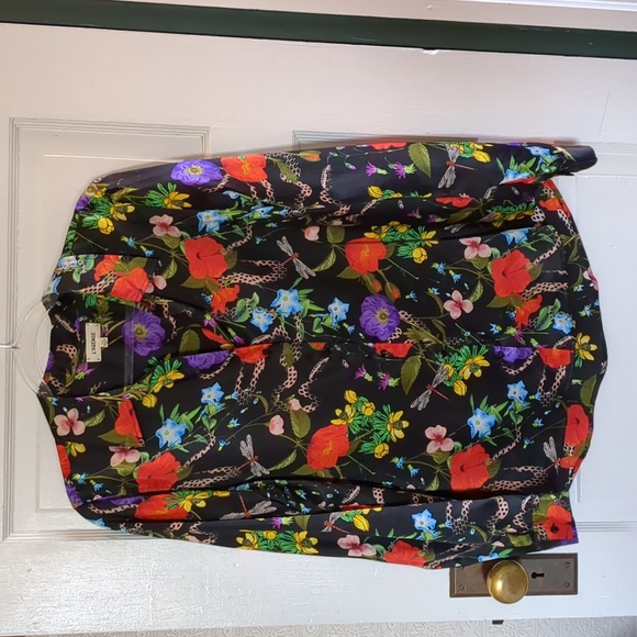 L’Agence 100% Silk Botanical Snake Tyler Holly Button Front Blouse - Picture 5 of 16